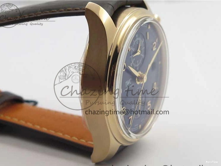 MIROTIME 0417 Portugieser Chrono  42 IW390406 RG ZF 1:1 Best Edition Blue Dial on Brown Leather Strap A Durable 7129